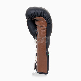 Gants de boxe Di Nardo avec lacets Noir-Marron 16 oz 