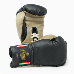 Gants de boxe Di Nardo avec lacets Noir-Beige 12 oz