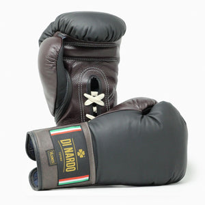 Gants de boxe Di Nardo avec lacets noir-bordeaux 14 oz