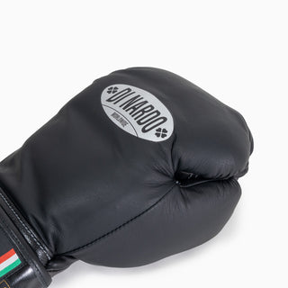 Gants de boxe Di Nardo avec Velcro 12 Oz Noir-argent foncé 