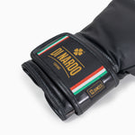 Gants de boxe Di Nardo avec Velcro 12 Oz Noir-argent foncé 