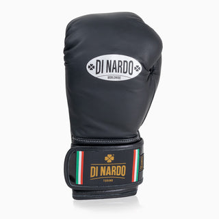 Gants de boxe Di Nardo avec Velcro 12 Oz Noir-argent foncé 