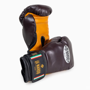 Gants de boxe Di Nardo avec Velcro 16 Oz Bourgogne-jaune 
