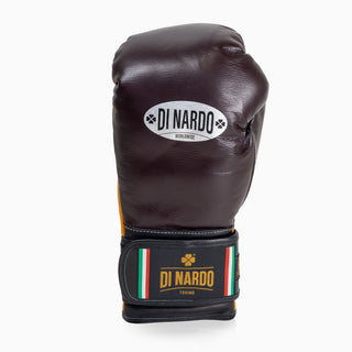 Gants de boxe Di Nardo avec Velcro 16 Oz Bourgogne-jaune 
