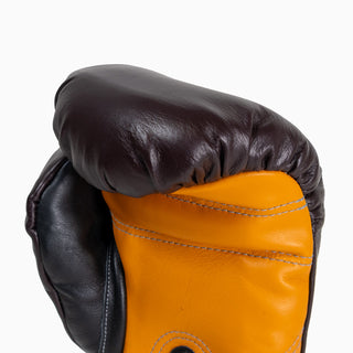 Gants de boxe Di Nardo avec Velcro 16 Oz Bourgogne-jaune 