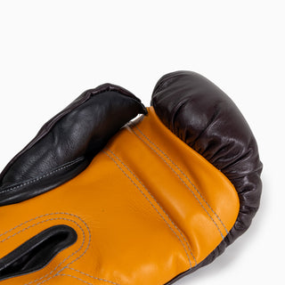 Gants de boxe Di Nardo avec Velcro 16 Oz Bourgogne-jaune 