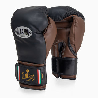 Gants de boxe Di Nardo avec Velcro 16 Oz Noir-cacao 
