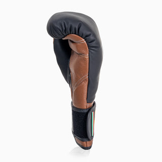 Gants de boxe Di Nardo avec Velcro 16 Oz Noir-marron 