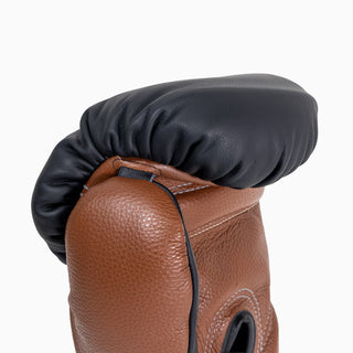 Gants de boxe Di Nardo avec Velcro 16 Oz Noir-marron 