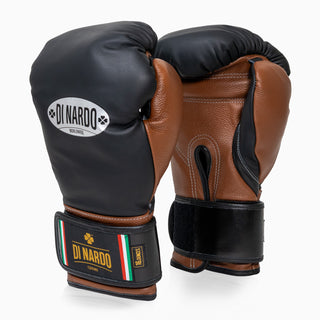Gants de boxe Di Nardo avec Velcro 16 Oz Noir-marron 