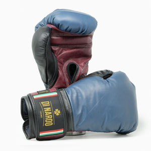 Gants de boxe Di Nardo avec velcro Bleu-Rouge-Noir 12 oz