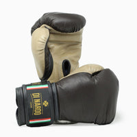 Gants de boxe Di Nardo avec velcro Noir-Beige 12 oz 