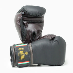 Gants de boxe Di Nardo avec velcro Noir-Bordeaux 14 oz