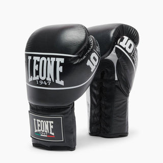 Gants de boxe Leone Shock Pro avec lacets GN057L Noir 