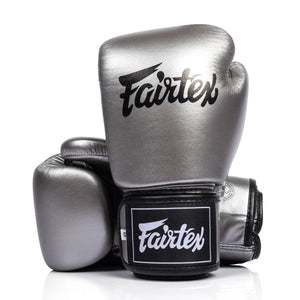 Gants de Muay Thai Fairtex BGV1C-Plus Gun Metallic 