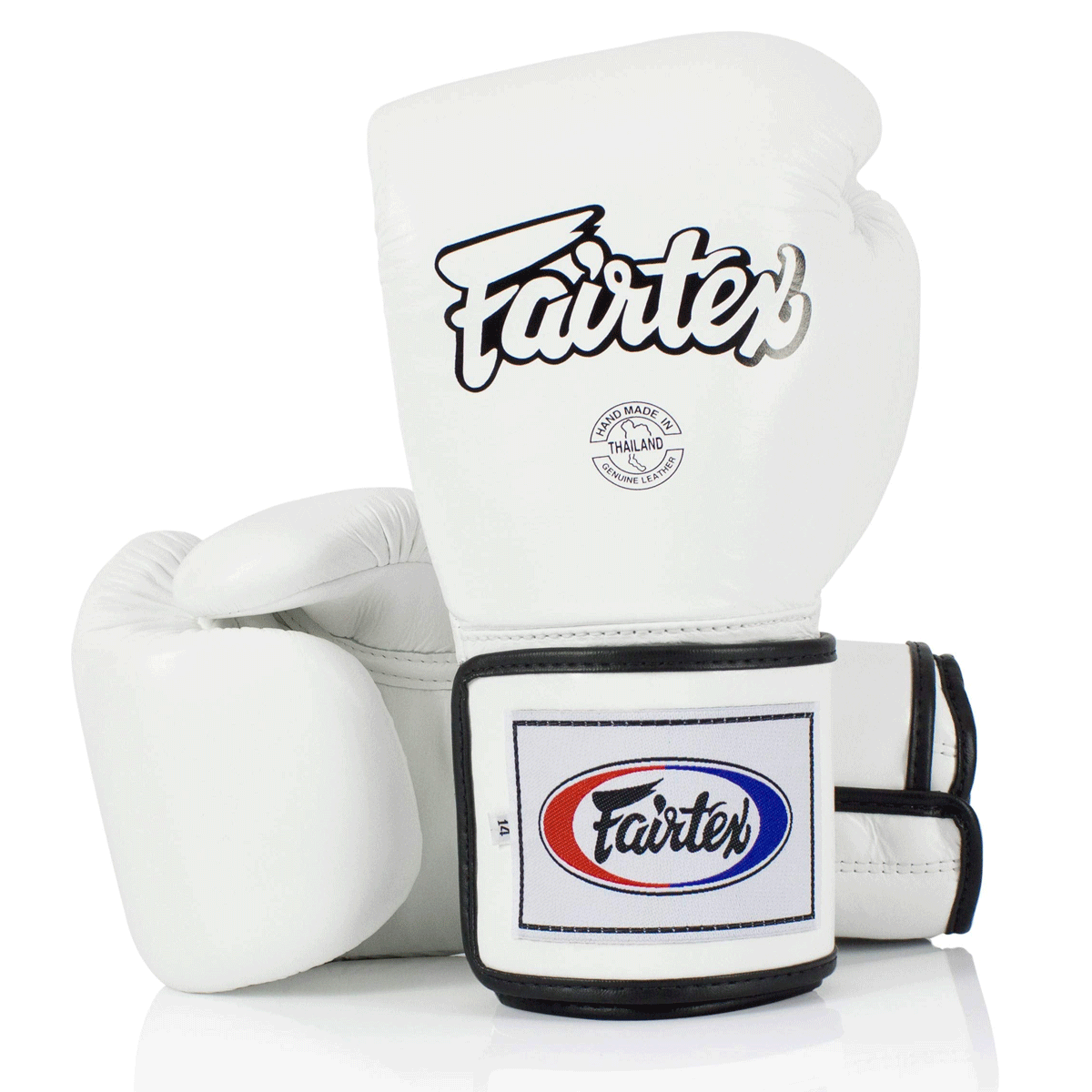 Gants de Muay Thai Fairtex BGV5 Super Sparring Blanc 