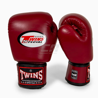Gants de Muay Thai Twins Special BGVL3 Rouge vin