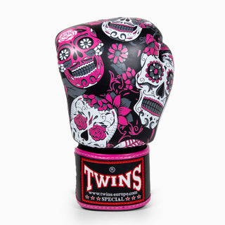 Gants de Muay Thai Twins Special FBGVL 3 Skull Rose 