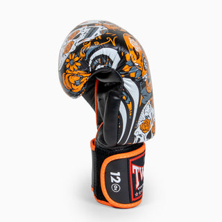 Gants de Muay Thai Twins Special FBGVL 4 Skull Orange 