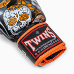 Gants de Muay Thai Twins Special FBGVL 4 Skull Orange 