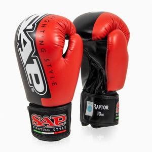 Gants de boxe Raptor SAP WAKO 10 Oz Noir-rouge 