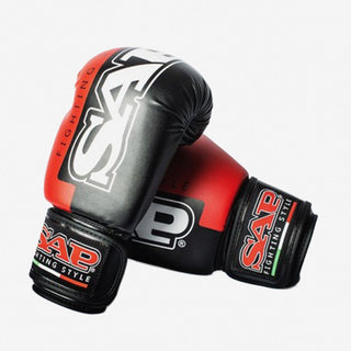 Gants de boxe Raptor SAP WAKO 10 Oz Noir-rouge 