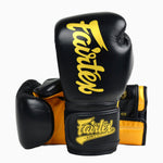 Gants de Muay Thai Fairtex Super Sparring BGV18 Noir-or 