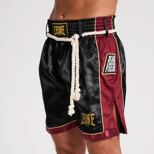 Shorts de MMA Leone Bare Knuckle AB997 Noir-rouge-Combat Arena