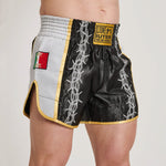 Pantaloncini kick-thai Leone IUTER Barbed Wire AB05IU Nero-Combat Arena