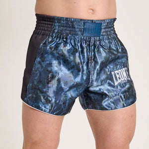 Shorts kick-thaï Leone Urban Fighter AB998 Camouflage bleu-vert-Combat Arena