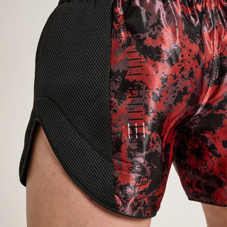 Pantaloncini kick-thai Leone Urban Fighter AB998 Nero-rosso camo-Combat Arena