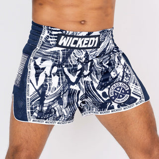 Short de Boxe Thaï Wicked One BLUE PRINT Short de Boxe Thaï Wicked One BLUE PRINT