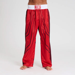 Pantalons Kickboxing WAKO Leone AB992 Rouge-Combat Arena