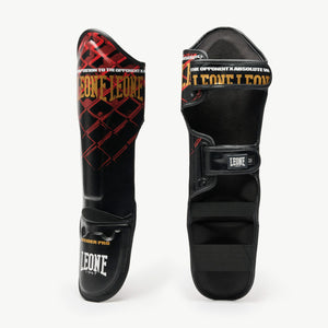 Protège-tibias Leone MMA Cage PT163 Rouge-Combat Arena