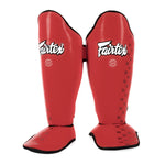 Protège-tibias Fairtex Compétition SP5 avec repose-pieds Rouge 