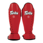 Protège-tibias Fairtex Compétition SP5 avec repose-pieds Rouge 