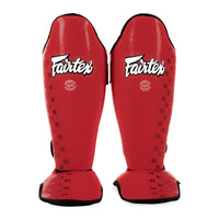 Protège-tibias Fairtex Compétition SP5 avec repose-pieds Rouge 
