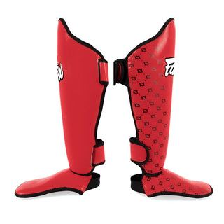 Protège-tibias Fairtex Compétition SP5 avec repose-pieds Rouge 
