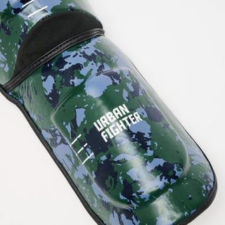 Protège-tibias Leone Urban Fighter PT118 camouflage bleu-vert 