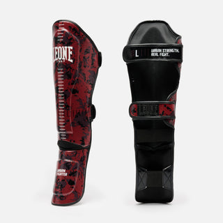 Protège-tibias Leone Urban Fighter PT118 camouflage rouge-noir 