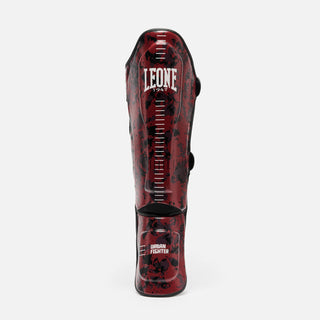 Protège-tibias Leone Urban Fighter PT118 camouflage rouge-noir 