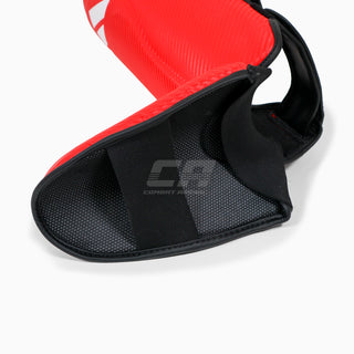 Protège-tibias avec parapet Adidas Pro Kickboxing WAKO Rouge-blanc 