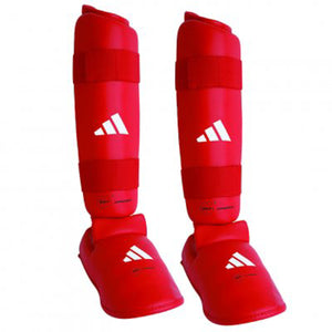 Protège-tibias et Protège-pieds Adidas Rouge et Bleu Homologués WKF 