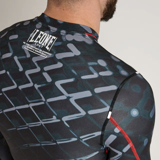 Rashguard Leone MMA Cage AB973 Grigio scuro-Combat Arena