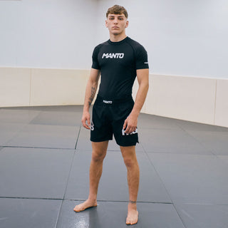 Rashguard Manto Logo Manches courtes double Noir 