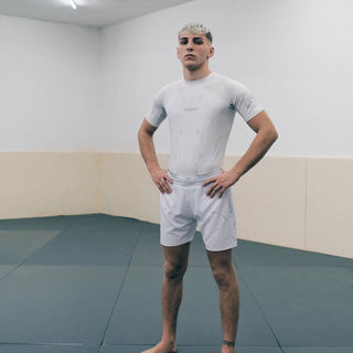 Rashguard Manto Shield maniche corte Bianco-Combat Arena
