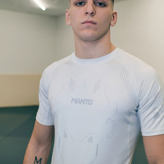 Rashguard Manto Shield maniche corte Bianco-Combat Arena