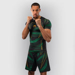 Rashguard Venum Matupa manches courtes Noir-vert-Combat Arena
