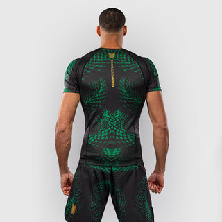 Rashguard Venum Matupa manches courtes Noir-vert-Combat Arena