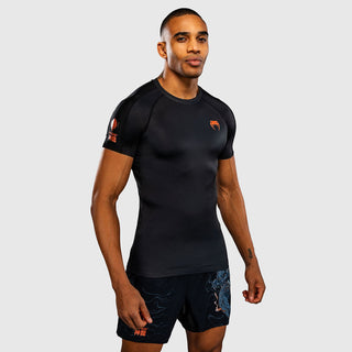 Rashguard Venum Thunder Dragon maniche corte Nero-Combat Arena